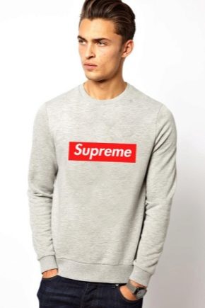 Supreme'den sweatshirtler: parlak kişilikler için modeller