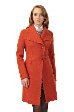 Women's boiled wool coat