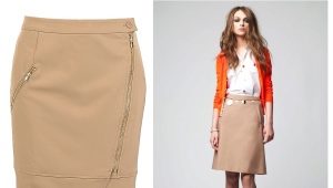What to wear with a beige pencil skirt?