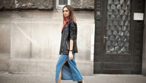 What to wear with a long denim skirt?