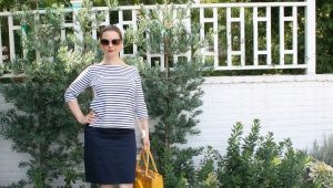 What to wear with a blue pencil skirt?