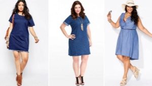 Obez kadınlar için kot elbiseler