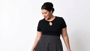 Obez kadınlar için yüksek belli elbiseler