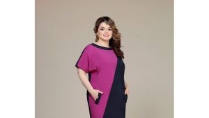 Obez kadınlar için düz elbise