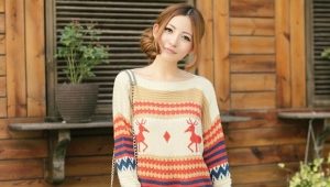 Elegante pulôver feminino tricotado