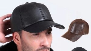 Men's leather baseball caps