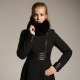 Winter cashmere coat with fur collar