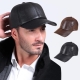 Men's leather baseball caps