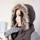 Knitted hooded scarf